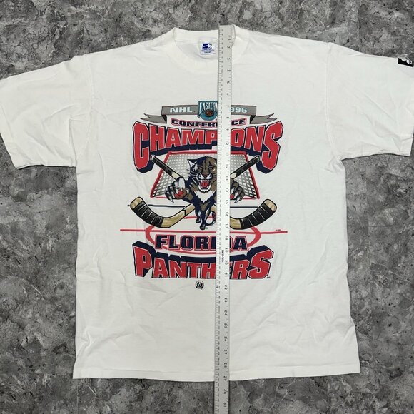 Vtg Florida Panthers Starter T Shirt Sz Large NHL Hockey 1996 Champs READ - Picture 11 of 11